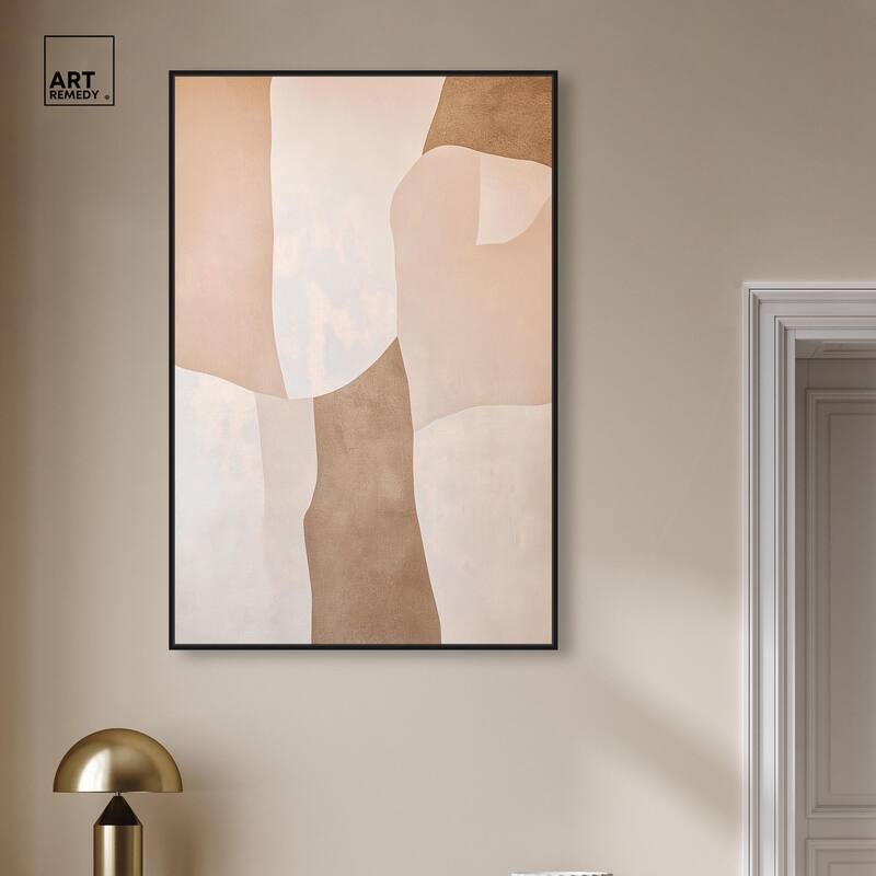 Forms in Beige I Canvas by Art Remedy