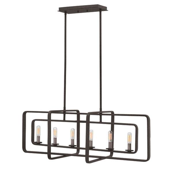 Shop Hinkley Lighting 4815dz Quentin 6 Light 36 Wide Linear Chandelier Aged Zinc Overstock 17698197