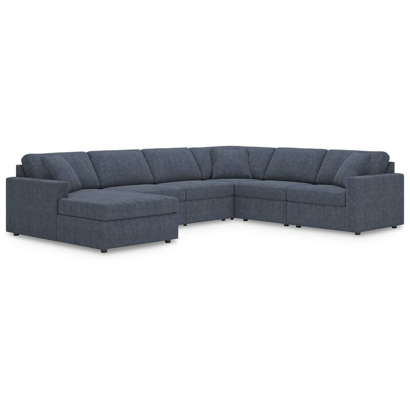 Signature Design by Ashley Modmax 6-Piece Sectional with Chaise - Blue - Right Facing