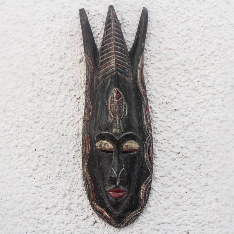 Novica Handmade Glorious Apata African Wood Mask