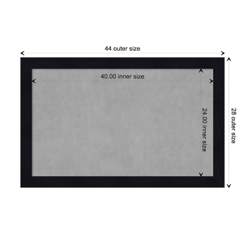 Amanti Art Shiplap Navy Framed Magnetic Board - Board Size 40x24
