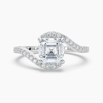 Auriya 14k Gold Asscher-cut Lab Grown Diamond Bypass Engagement Ring 1.00 to 5.00 ct. tw. (F-G, VS)