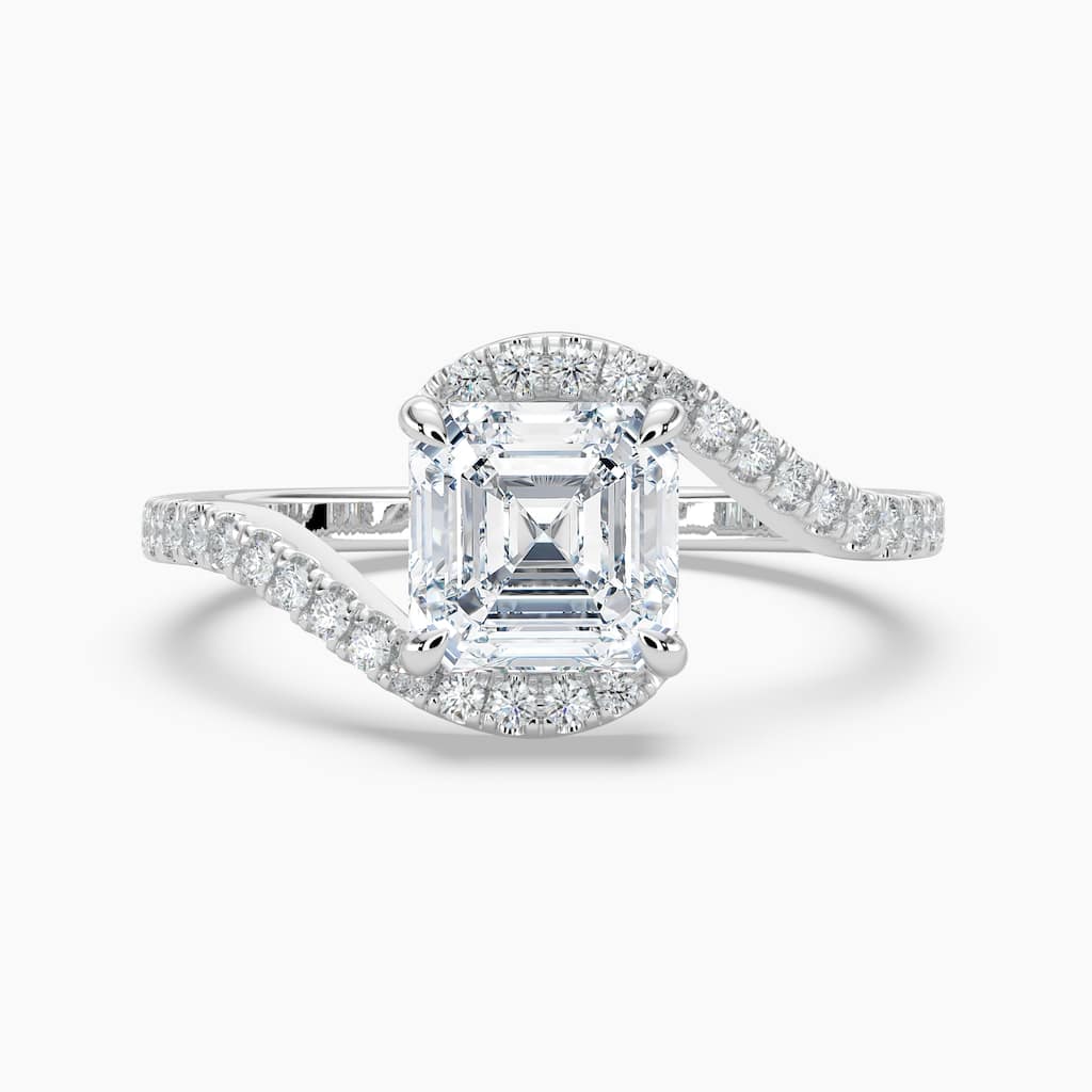 Auriya 14k Gold Asscher-cut Lab Grown Diamond Bypass Engagement Ring 1.00 to 5.00 ct. tw. (F-G, VS)
