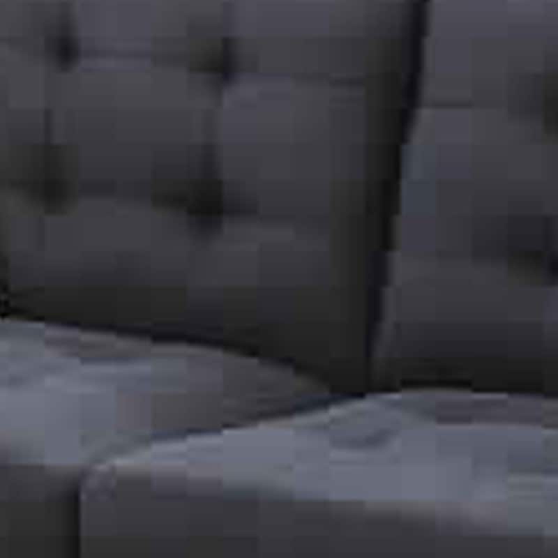 Linen Fabric 2 Pieces Sofa Set In Dark Gray