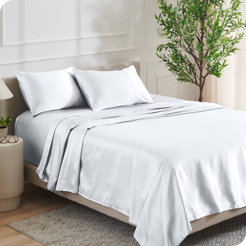 Bare Home Poly Satin Sheet Set - Twin - White
