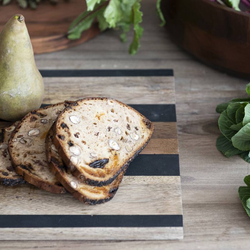 Mango Wood Cheese and Cutting Board with Stripes