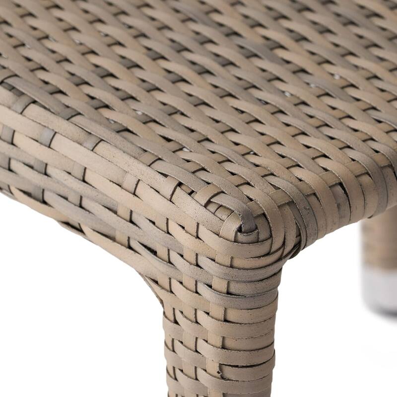 Roomfitters Outdoor Rattan Dining Chair Set of 4, Stackable Armless Patio Chairs, Weather-Resistant Design