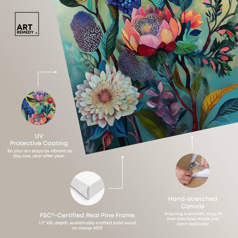 Exotic Bloom Medley II Canvas by Art Remedy, Gallery Wrapped