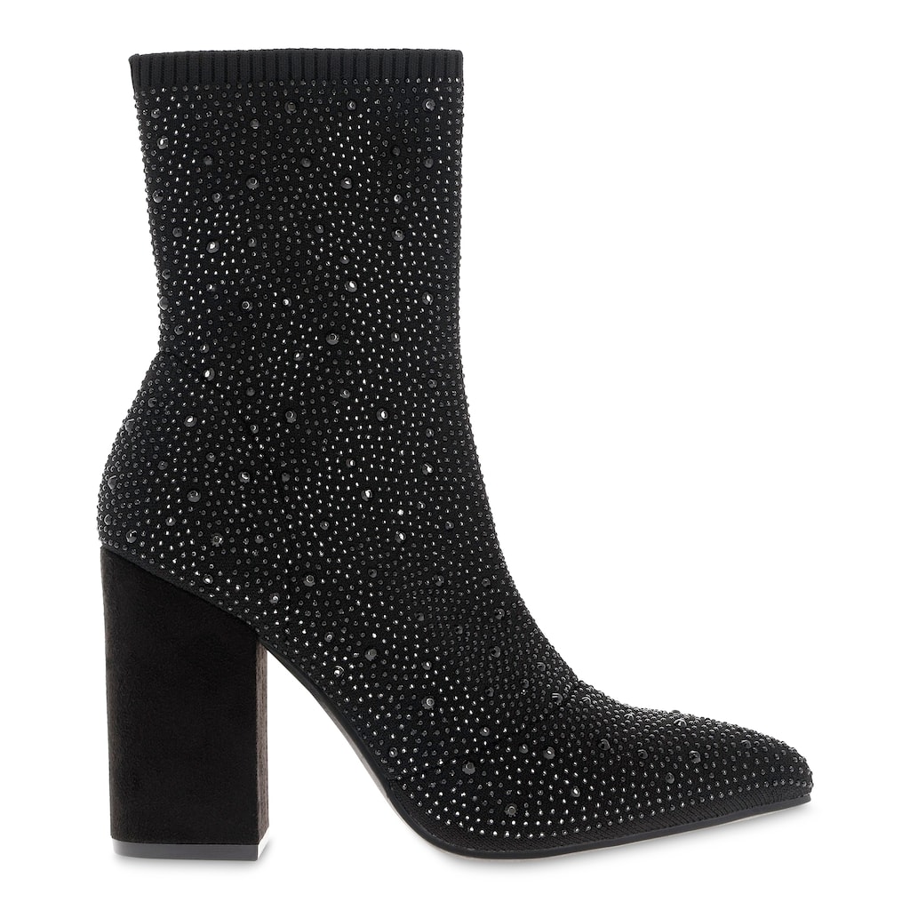 MIA Magdalena Rhinestone Stretch-Knit Sock Bootie