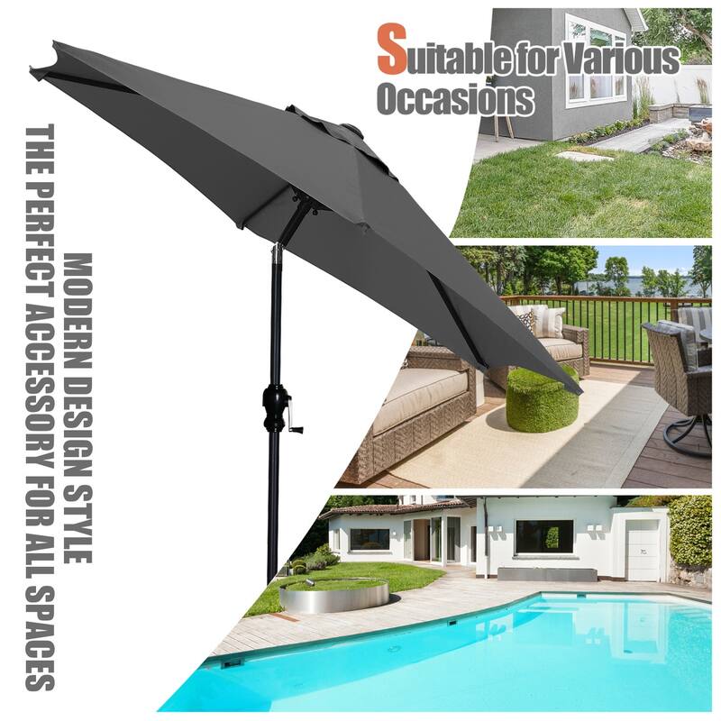 Ainfox 7.5ft Patio Umbrella Push Button Tilt Outdoor Market Umbrella Without Base
