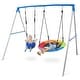 preview thumbnail 1 of 9, Trekassy 440lbs Heavy-Duty A-Frame Metal Swing Set, 2-in-1 Saucer & Toddler Swing for Backyard Playground