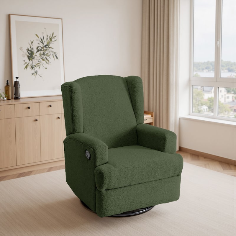 UIXE Upholstered Modern Swivel Glider Rocker Recliner