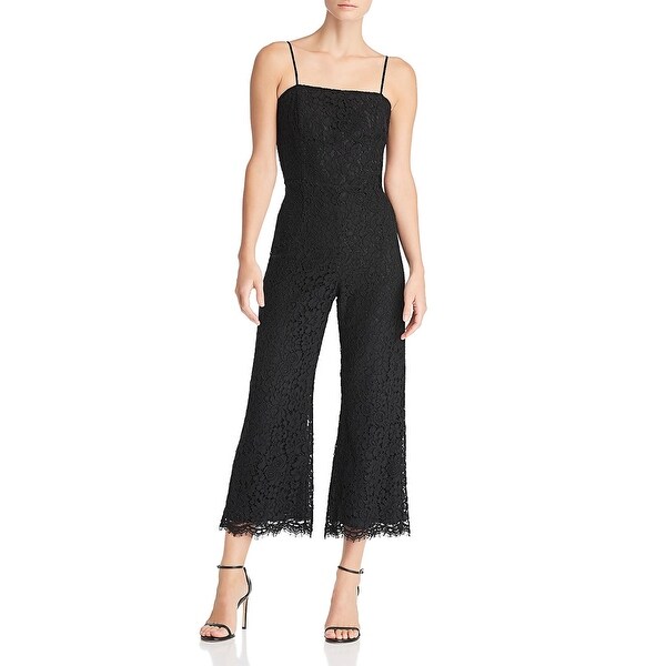 black jumpsuit with overlay