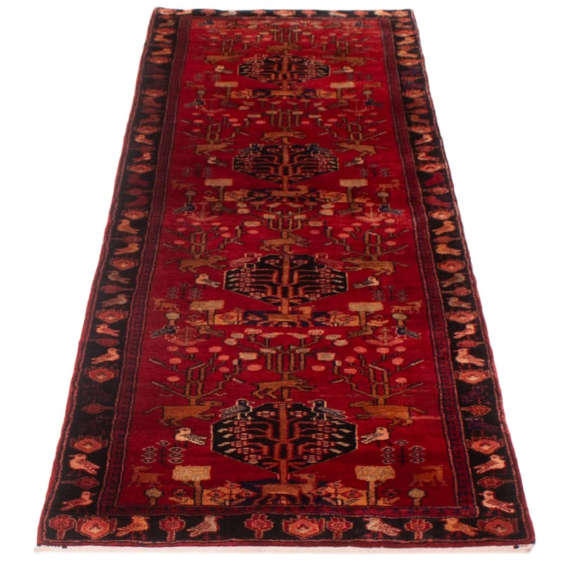 ECARPETGALLERY Hand-knotted Anadol Red Wool Rug - 3'8 x 10'0