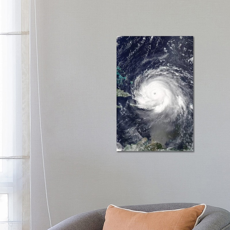 iCanvas "Satellite View Of Hurricane Irma Over Puerto Rico And Hispaniola" by Stocktrek Images Canvas Print - 26x18x1.5