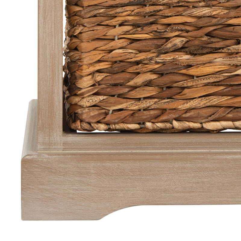 SAFAVIEH Evaline Distressed Black 3 Wicker Basket Storage Unit - 17.3" x 13.4" x 29.5" - 17Wx13Dx30H