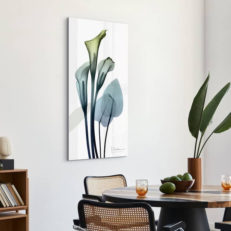 "Calia Lily" Frameless Free Floating Tempered Glass Panel Graphic Wall Art
