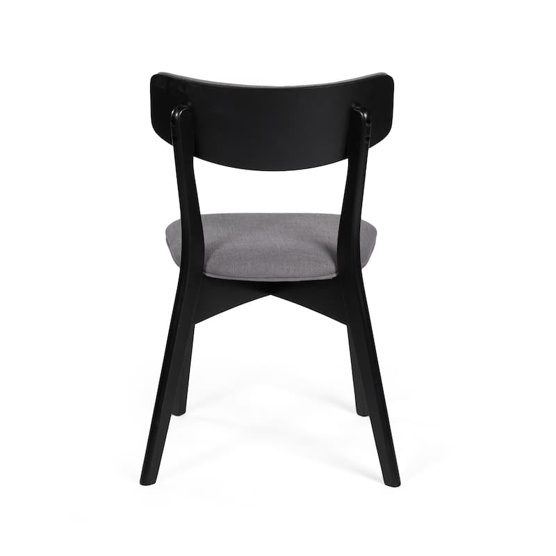 Chazz Mid-Century Modern Upholstered Rubberwood Dining Chairs (Set of 2) by Christopher Knight Home