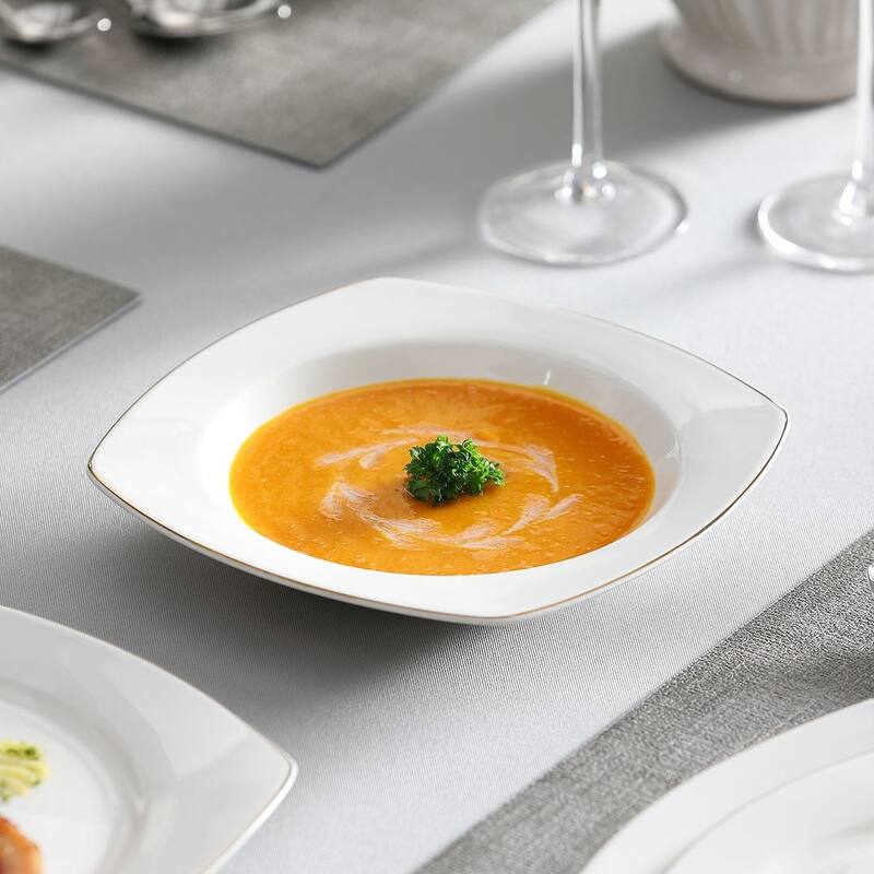 MALACASA 16-Piece New Bone China Dinnerware Set, Service for 4