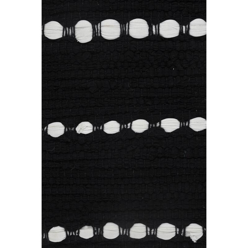 Sevita Riley Black/White Striped Cotton Blend Throw Pillow, Set of 2