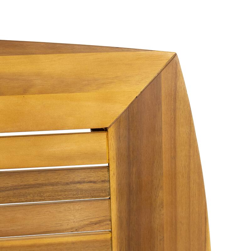 Christopher Knight Home - Mireo 7-Piece Outdoor Acacia Wood Dining Set with Woven Wicker Chairs & 71" Rectangular Slat Table