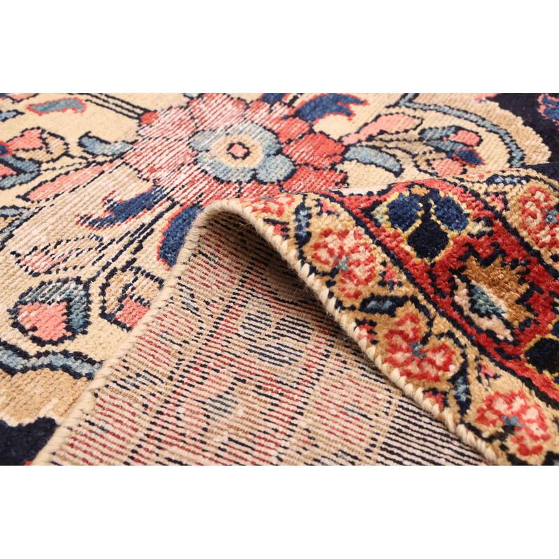 ECARPETGALLERY Hand-knotted Antalya Vintage Dark Navy Wool Rug - 3'11 x 7'10