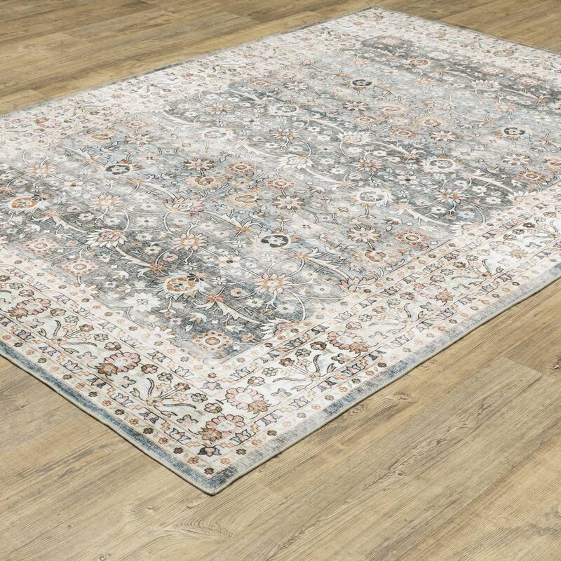 Style Haven Sunderland Bordered Traditional Machine Washable Area Rug Mat