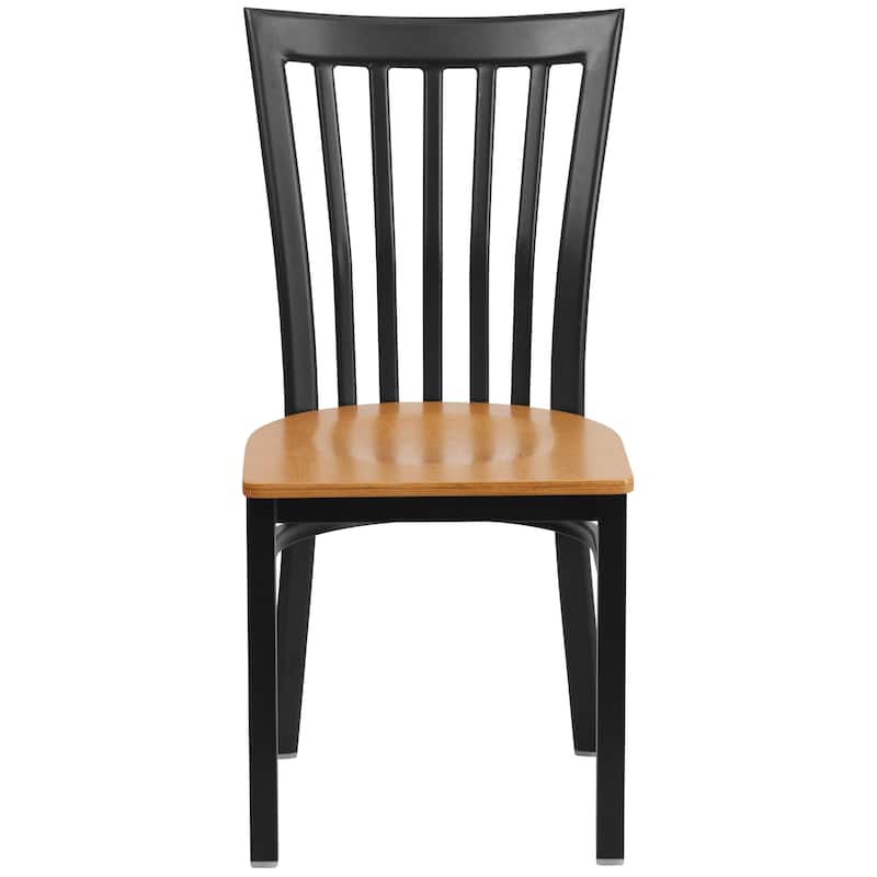 2 Pack School House Back Metal Restaurant Chair - 17.25"W x 18.75"D x 34.75"H - 17.25"W x 18.75"D x 34.75"H