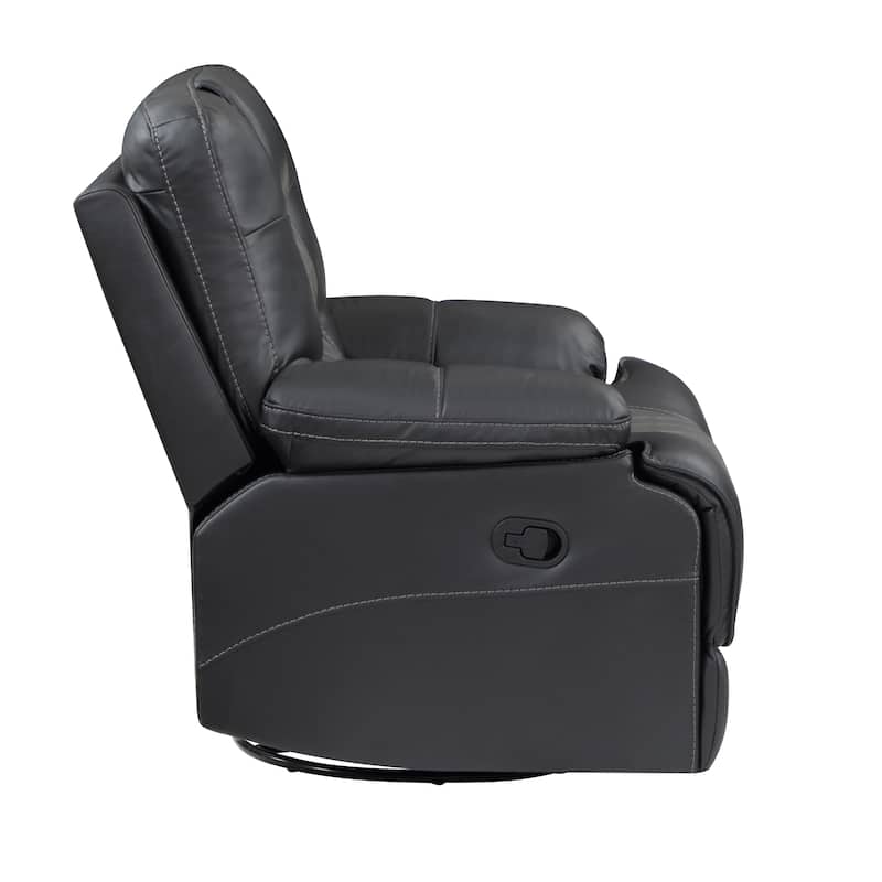 Emory Breathable Faux Leather Swivel Glider Reclining Chair