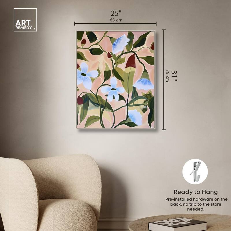 Bold Peach Petal Motif Canvas by Art Remedy