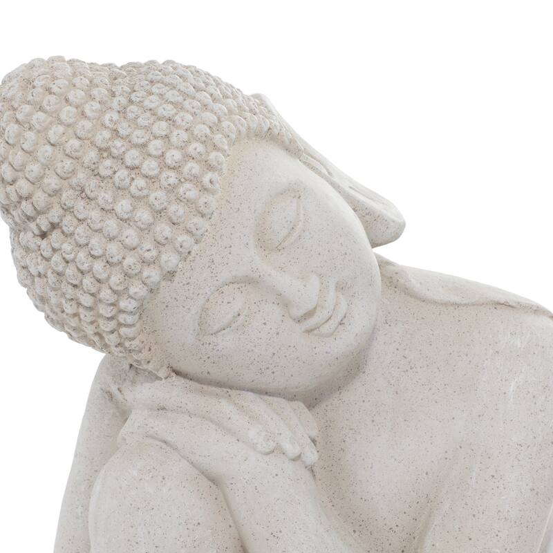 Magnesium Oxide Buddha Indoor Outdoor Meditating Garden Sculpture - Gray - Roche River Decor