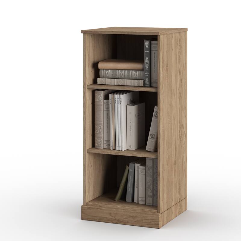 Palace Imports Premium 100% Solid European Oak Hardwood 3-Shelf Modular Bookcase - 16" Wide, 35.75" Tall