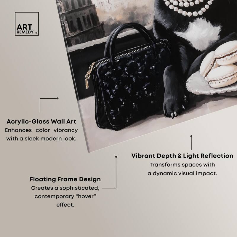 Frenchie in Paris Treats Acrylic by Art Remedy, Ready to Hang