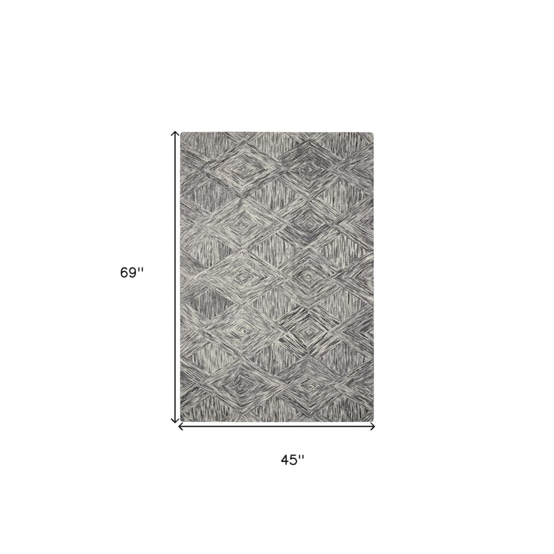 Cikoy Power Loomed Geometric Modern Soft Area Rug By HomeRoots - 69' X '45' X '0.5