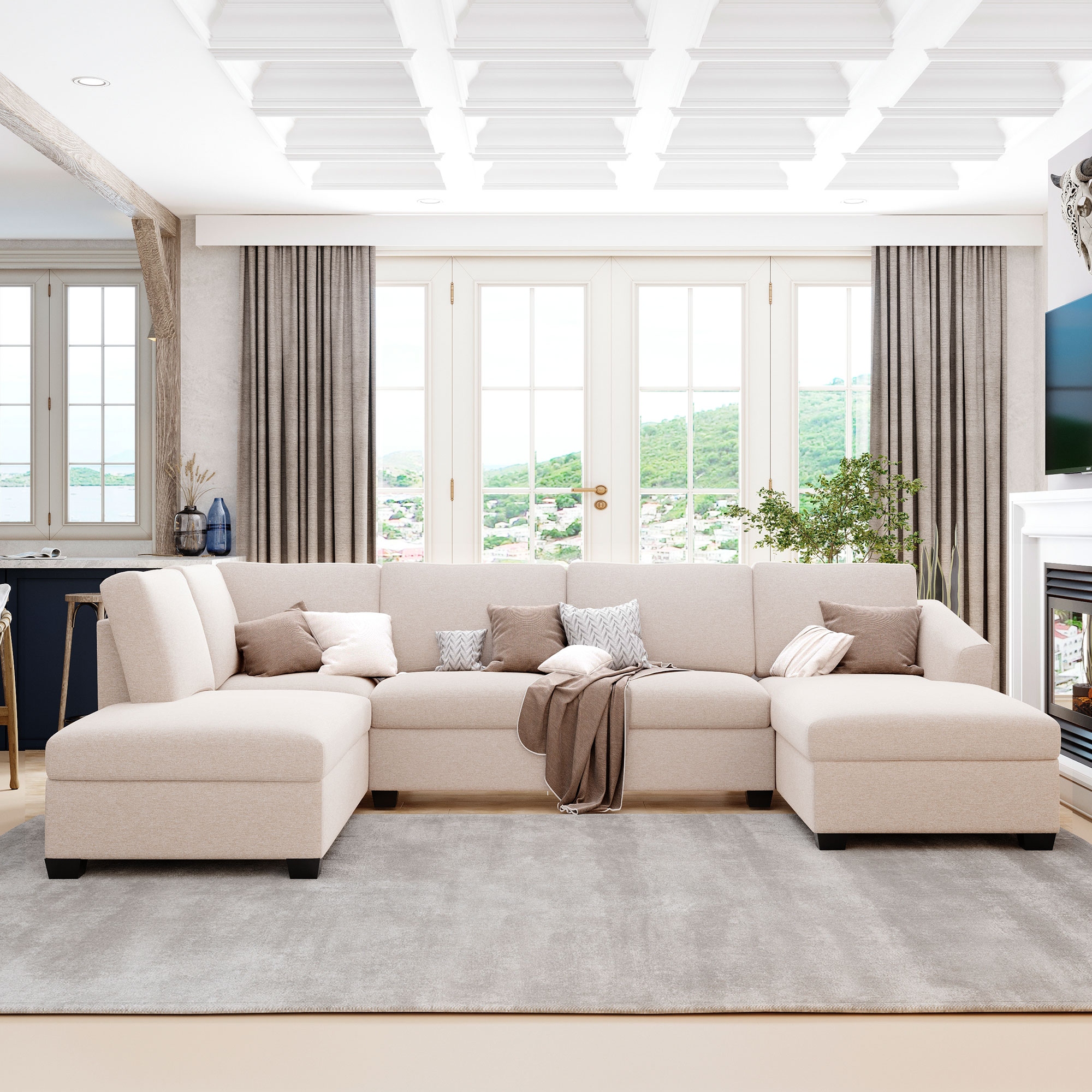 Double on sale chaise couch