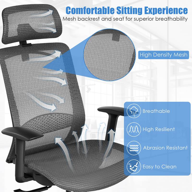 Costway Ergonomic High Back Mesh Office Chair Recliner Task Chair - See Details