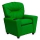 preview thumbnail 53 of 191, Contemporary Kids Recliner with Cup Holder Green Vinyl