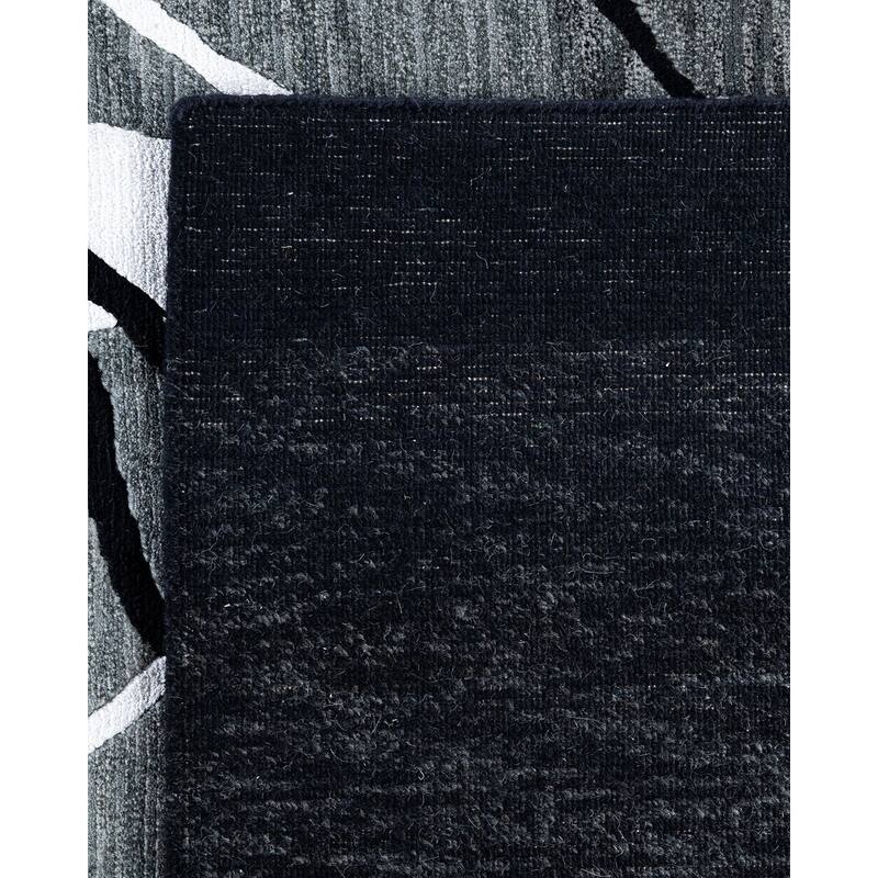 Modern One-of-a-Kind Handmade Area Rug - Gray, 9' 0" x 12' 0" - 9' 0" x 12' 0"