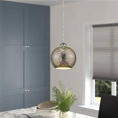 1 light LED 3D Glass Chandelier