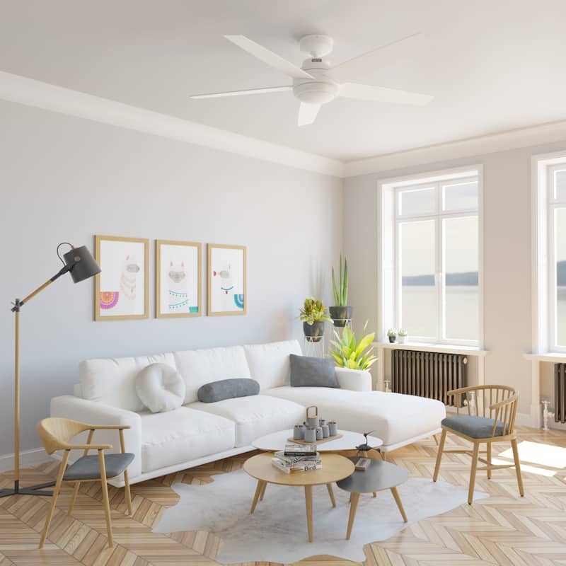Hunter 52" Zayden Ceiling Fan with LED Light Kit and Handheld Remote - Contemporary, Transitional - Exclusive SureSpeed!