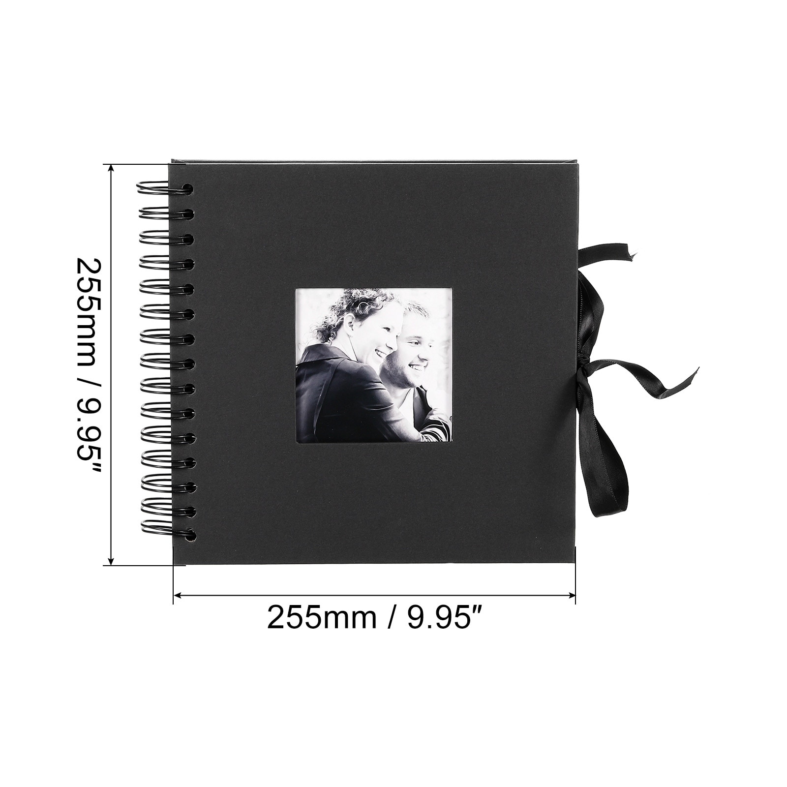 Scrapbook Album, 10inch Ribbon Photo Album,with 30 Sheets Black Pages,Black