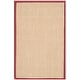 preview thumbnail 76 of 109, SAFAVIEH Natural Fiber Carmit Casual Border Sisal Rug 2' x 3' - Maize/Burgundy - Rectangle