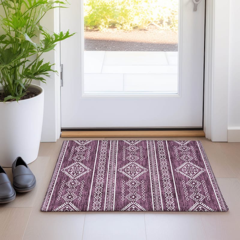 Premium Washable Super Soft Boho Globe Mayfield Rug - Eggplant - 1'8" x 2'6"
