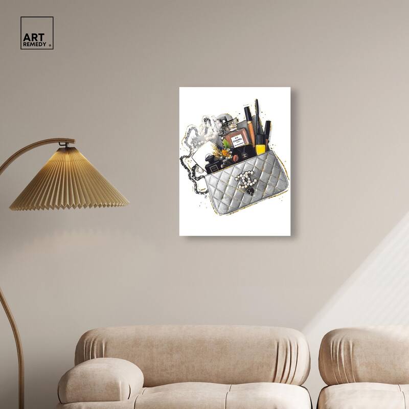 Grey Treasure Bag Acrylic by Art Remedy, Ready to Hang