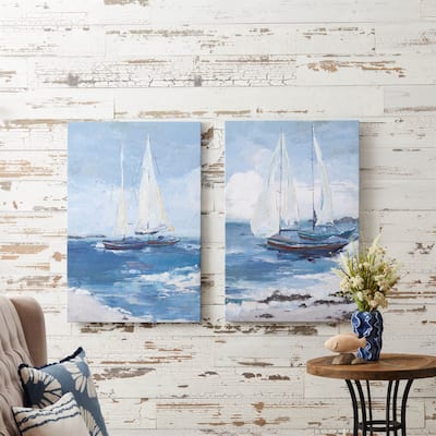 Rectangular Sailboat Canvas Wall Art - 36" x 24" - Set of 2
