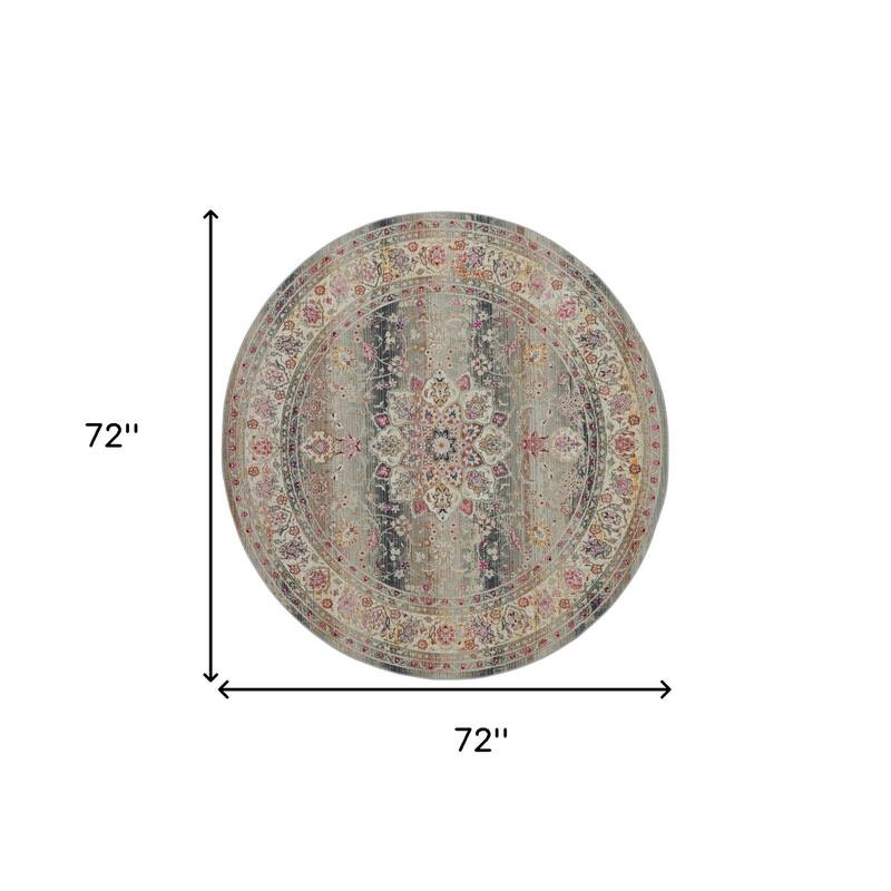 HomeRoots Floral Transitional Rectangle Area Rug