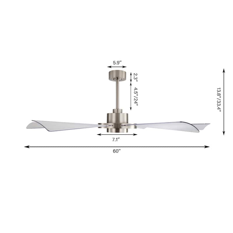 60 in. 6-Plywood Blades Indoor LED Ceiling Fan with Remote