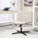 preview thumbnail 18 of 17, Criss Cross Chair with Wheels, Fabric Padded Armless Vanity Chair, Fabric Padded Task Chair with Adjustable Height - N/A
