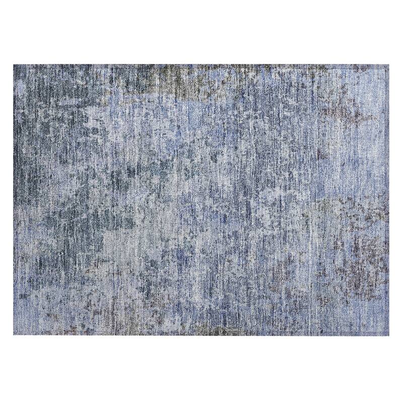 Machine Washable Indoor/ Outdoor Abstract Contemporary Chantille Rug