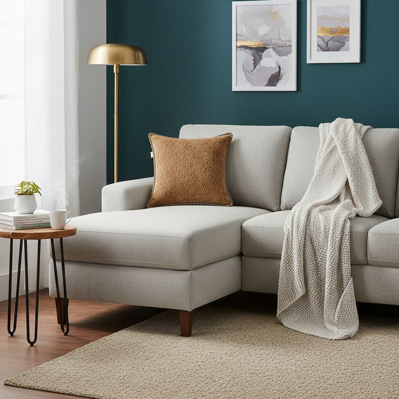 Textured Throw Pillow with Stitched Contrast Edge Set of 2